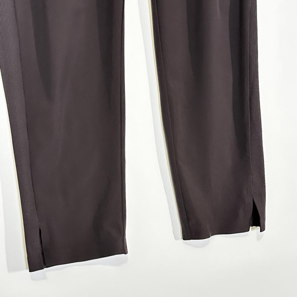 Athleta Pants Womens 12 Brown Ankle Pull-On Ribbed Waist Zip Pockets Stretch - Picture 3 of 9